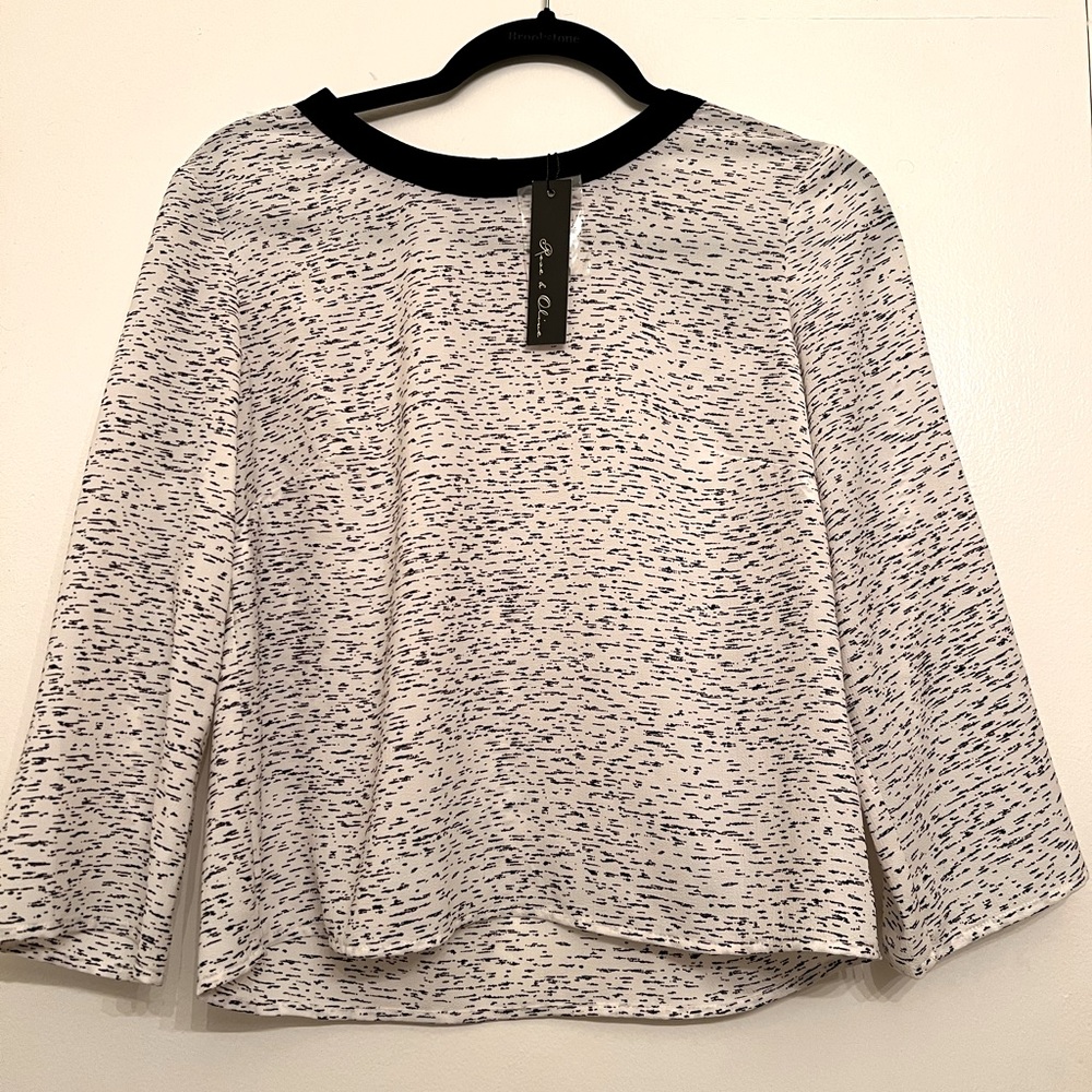 Rose & Olive Black & White Blouse